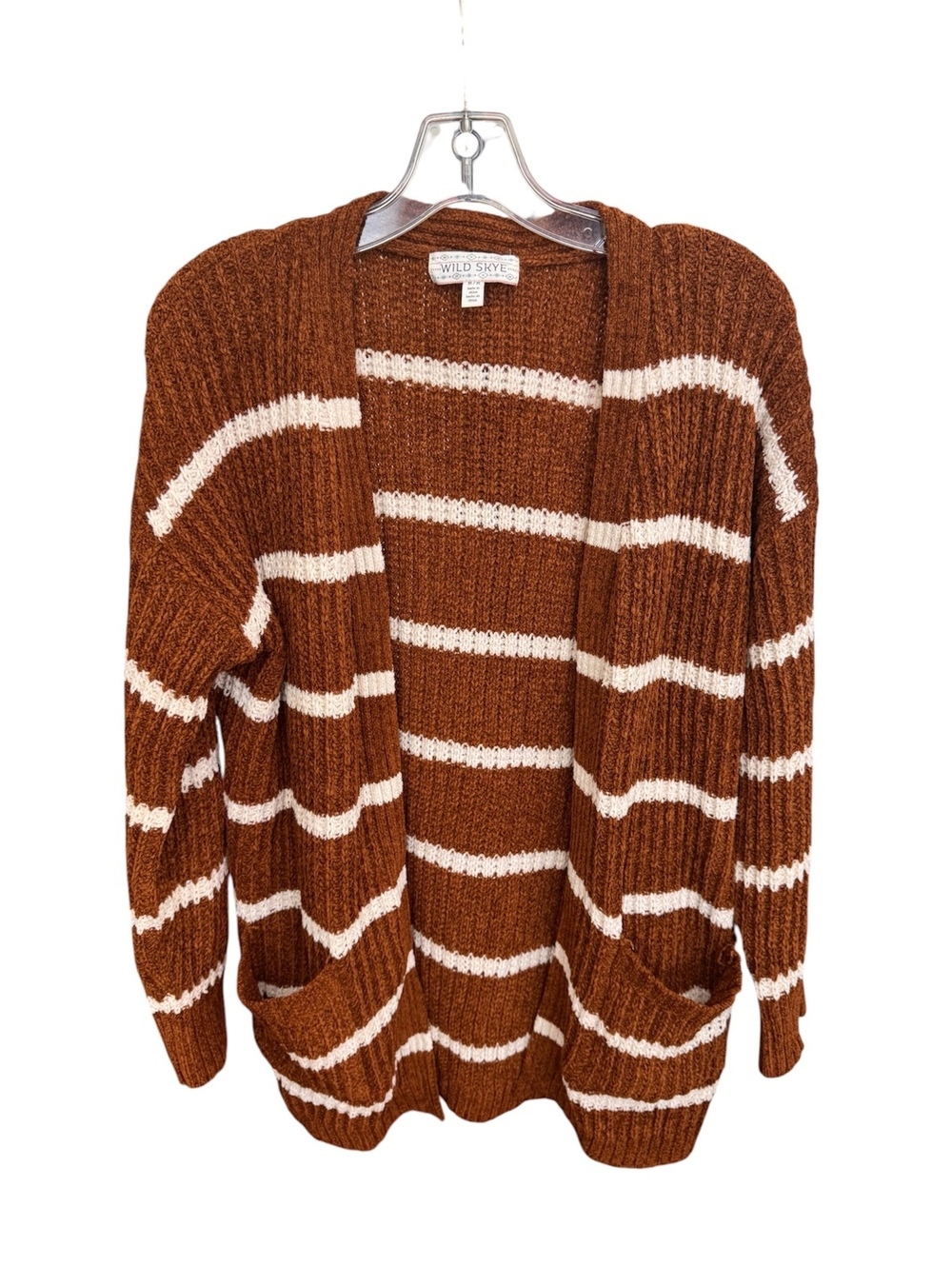 1260 Wild Skye Medium Soft Cozy Striped Open Front Cardigan A0001260